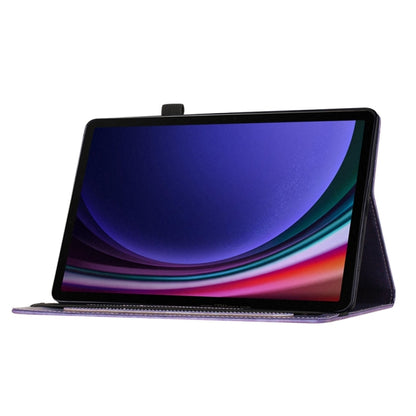 For Samsung Galaxy Tab S9 FE+ / S9+ / S8+ Butterfly Cat Embossing Leather Tablet Case(Purple) - Galaxy Tab S9+ Cases by PMC Jewellery | Online Shopping South Africa | PMC Jewellery | Buy Now Pay Later Mobicred