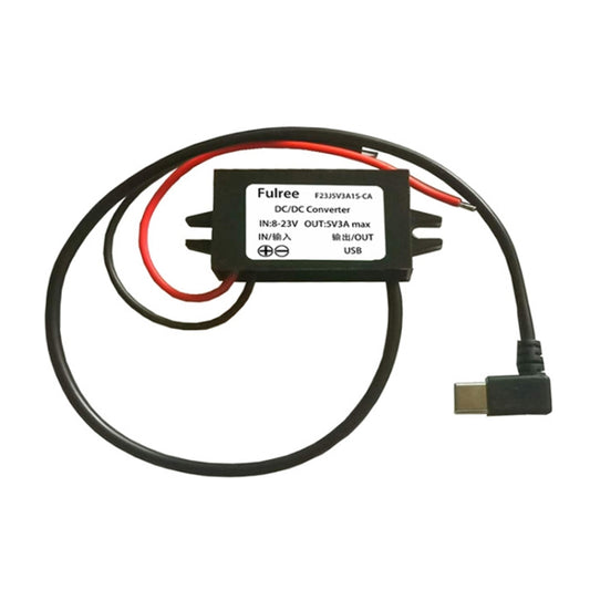 12V to 5V 3A Car Power Converter DC Module Voltage Regulator, Style:Type-C Elbow - Car Modification by PMC Jewellery | Online Shopping South Africa | PMC Jewellery | Buy Now Pay Later Mobicred