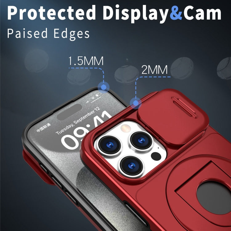 For iPhone 14 Pro Camshield MagSafe Ring Holder Armor Phone Case(Red) - iPhone 14 Pro Cases by PMC Jewellery | Online Shopping South Africa | PMC Jewellery