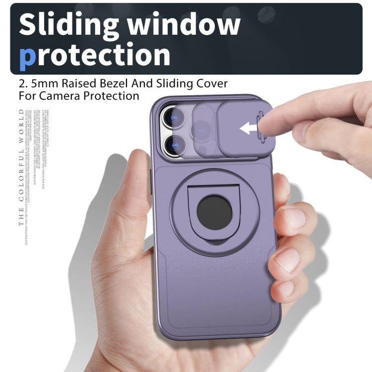 For iPhone 12 Pro Camshield MagSafe Ring Holder Armor Phone Case(Purple) - iPhone 12 / 12 Pro Cases by PMC Jewellery | Online Shopping South Africa | PMC Jewellery