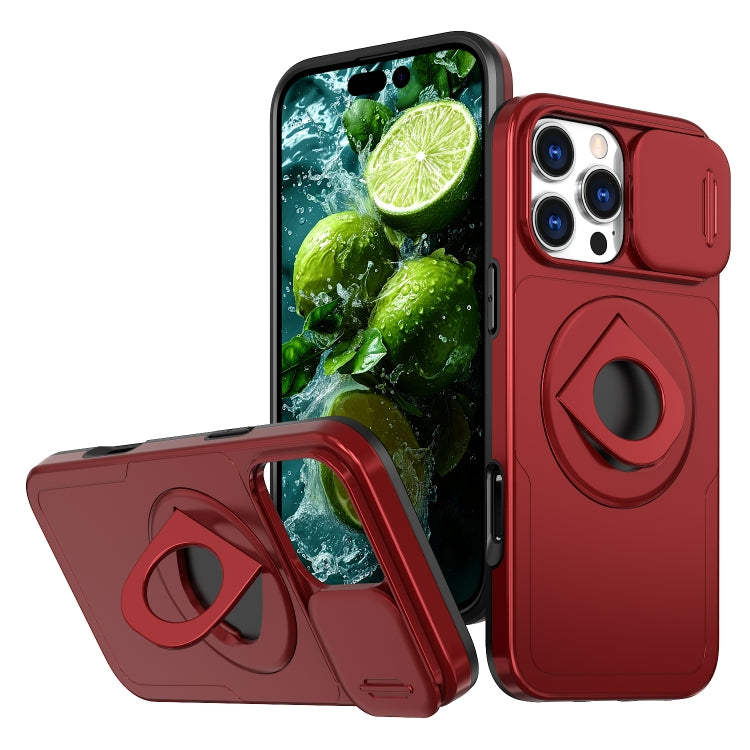 For iPhone 16 Pro Camshield MagSafe Ring Holder Armor Phone Case(Red) - iPhone 16 Pro Cases by PMC TechLife | Online Shopping South Africa | PMC TechLife | Buy Now Pay Later Mobicred