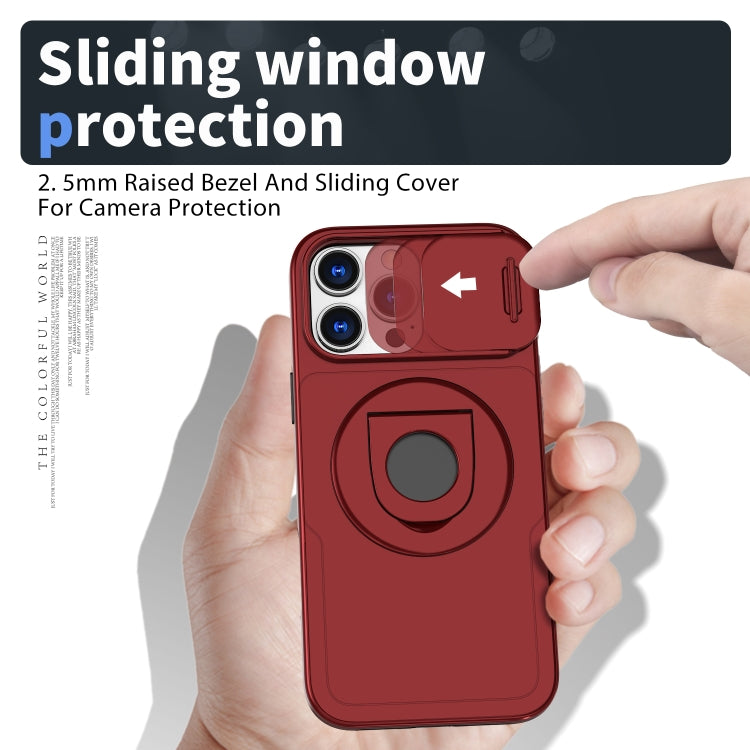For iPhone 16 Pro Camshield MagSafe Ring Holder Armor Phone Case(Red) - iPhone 16 Pro Cases by PMC TechLife | Online Shopping South Africa | PMC TechLife | Buy Now Pay Later Mobicred