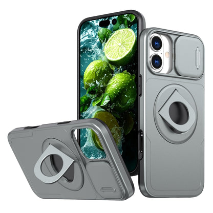 For iPhone 16 Camshield MagSafe Ring Holder Armor Phone Case(Titanium Grey) - iPhone 16 Cases by PMC Jewellery | Online Shopping South Africa | PMC Jewellery | Buy Now Pay Later Mobicred