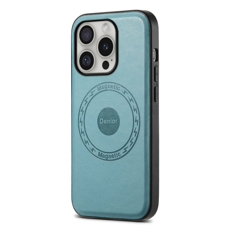 For iPhone 16 Pro Max Denior Cowhide Texture Leather MagSafe Phone Case(Blue) - free shipping - PMC TechLife - Order now!