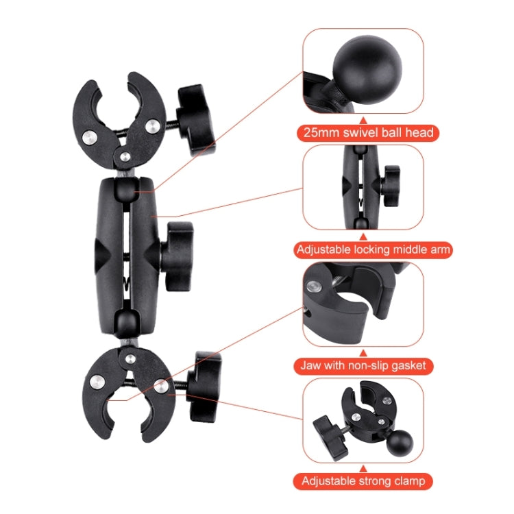 Dual-heads Crab & Single Heads Motorcycle Clamps Handlebar Fixed Mount 3-stage Telescopic Selfie Stick - free shipping - PMC TechLife - Order now!