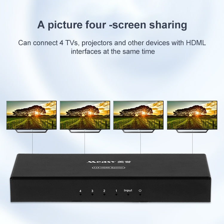 Measy SPH104 1 to 4 4K HDMI 1080P Simultaneous Display Splitter(UK Plug) - free shipping - PMC Jewellery - Order now!