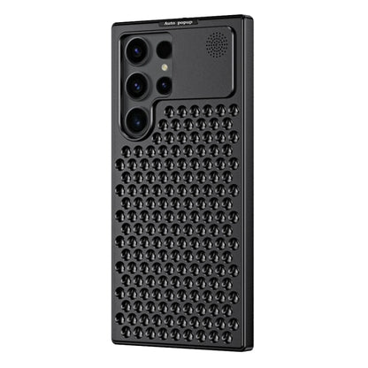 For Samsung Galaxy S22 Ultra 5G R-JUST RJ58 Aromatherapy Metal Cooling Phone Case(Black) - Galaxy S22 Ultra 5G Cases by R-JUST | Online Shopping South Africa | PMC Jewellery