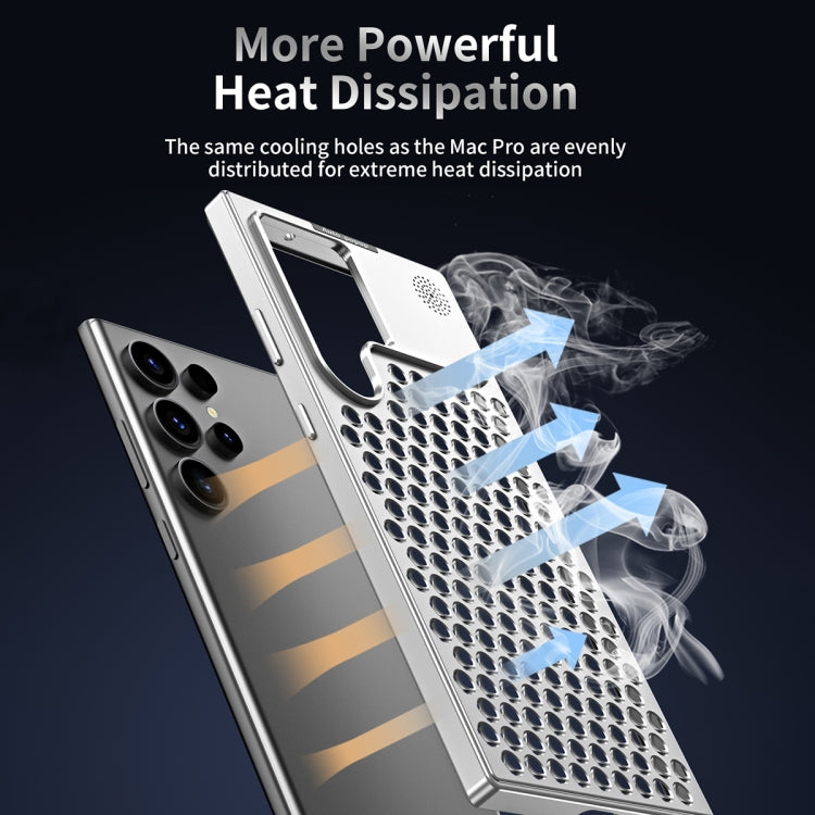 For Samsung Galaxy S22 Ultra 5G R-JUST RJ58 Aromatherapy Metal Cooling Phone Case(Silver) - Galaxy S22 Ultra 5G Cases by R-JUST | Online Shopping South Africa | PMC Jewellery