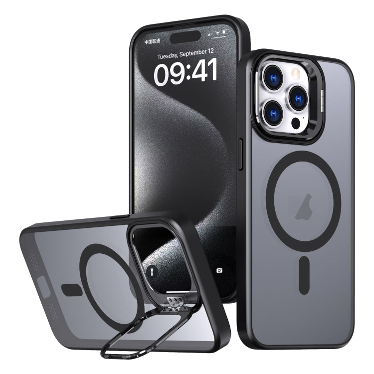 For iPhone 15 Pro Max Metal Invisible Camera Holder MagSafe Magnetic Phone Case(Black) - iPhone 15 Pro Max Cases by PMC TechLife | Online Shopping South Africa | PMC TechLife