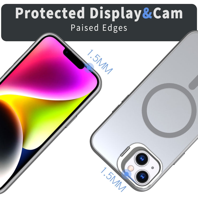 For iPhone 12 Metal Invisible Camera Holder MagSafe Magnetic Phone Case(Grey) - iPhone 12 / 12 Pro Cases by PMC TechLife | Online Shopping South Africa | PMC TechLife