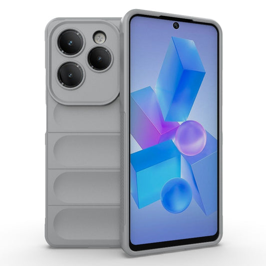 For Infinix Hot 40 Pro / Hot 40 Magic Shield TPU + Flannel Phone Case(Grey) - Infinix Cases by PMC Jewellery | Online Shopping South Africa | PMC Jewellery | Buy Now Pay Later Mobicred