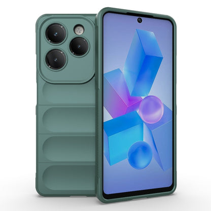 For Infinix Hot 40 Pro / Hot 40 Magic Shield TPU + Flannel Phone Case(Dark Green) - Infinix Cases by PMC Jewellery | Online Shopping South Africa | PMC Jewellery | Buy Now Pay Later Mobicred