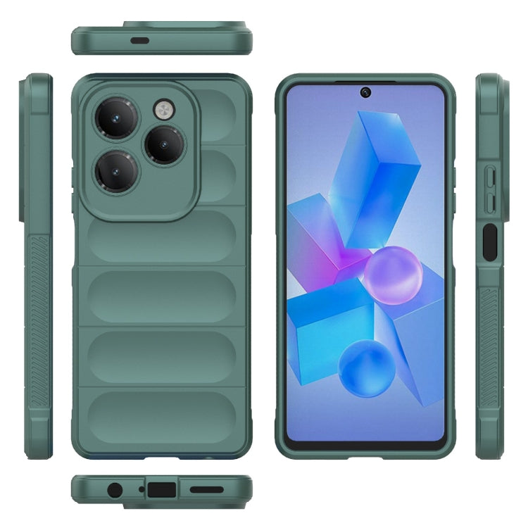 For Infinix Hot 40 Pro / Hot 40 Magic Shield TPU + Flannel Phone Case(Dark Green) - Infinix Cases by PMC Jewellery | Online Shopping South Africa | PMC Jewellery | Buy Now Pay Later Mobicred