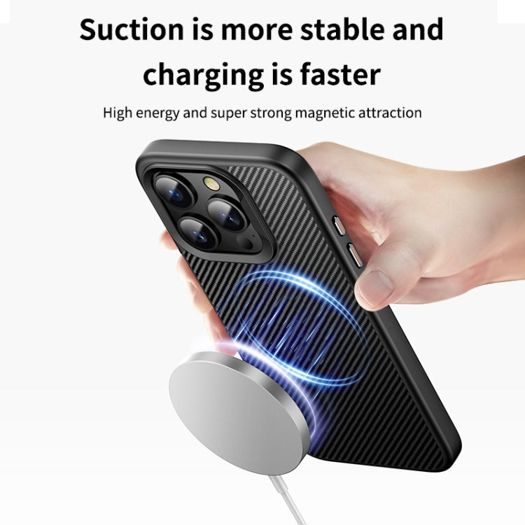 For iPhone 15 Pro MagSafe Kevlar Fiber Shockproof Phone Case(Black) - iPhone 15 Pro Cases by PMC TechLife | Online Shopping South Africa | PMC TechLife