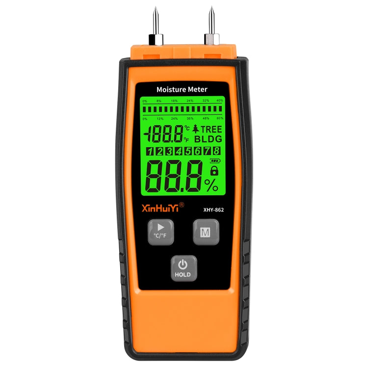 RZ862 Detachable Probe Wood Moisture Tester(Orange) - PH & Moisture Meter by PMC TechLife | Online Shopping South Africa | PMC TechLife | Buy Now Pay Later Mobicred