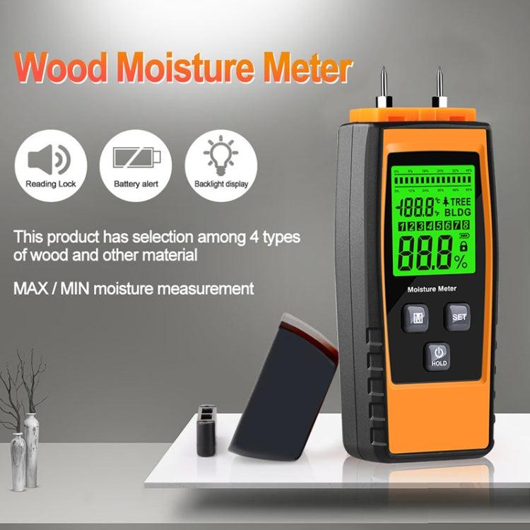 RZ862 Detachable Probe Wood Moisture Tester(Orange) - PH & Moisture Meter by PMC TechLife | Online Shopping South Africa | PMC TechLife | Buy Now Pay Later Mobicred
