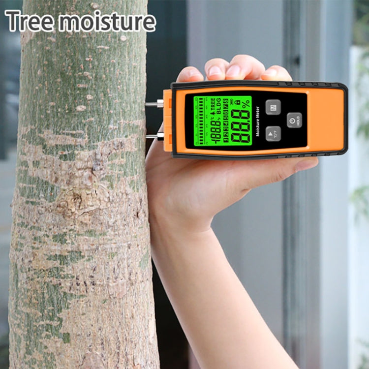 RZ862 Detachable Probe Wood Moisture Tester(Orange) - PH & Moisture Meter by PMC TechLife | Online Shopping South Africa | PMC TechLife | Buy Now Pay Later Mobicred
