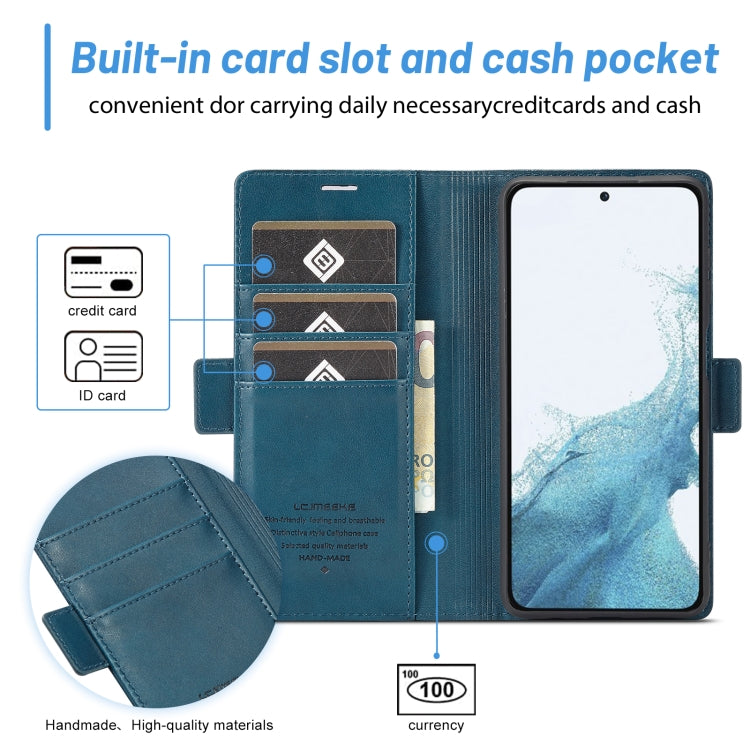 For Samsung Galaxy S24 LC.IMEEKE Skin-friendly Card Slots Leather Phone Case(Blue) - Galaxy S24 5G Cases by LC.IMEEKE | Online Shopping South Africa | PMC Jewellery | Buy Now Pay Later Mobicred