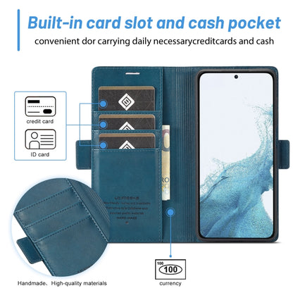 For Samsung Galaxy S24 LC.IMEEKE Skin-friendly Card Slots Leather Phone Case(Blue) - Galaxy S24 5G Cases by LC.IMEEKE | Online Shopping South Africa | PMC Jewellery | Buy Now Pay Later Mobicred