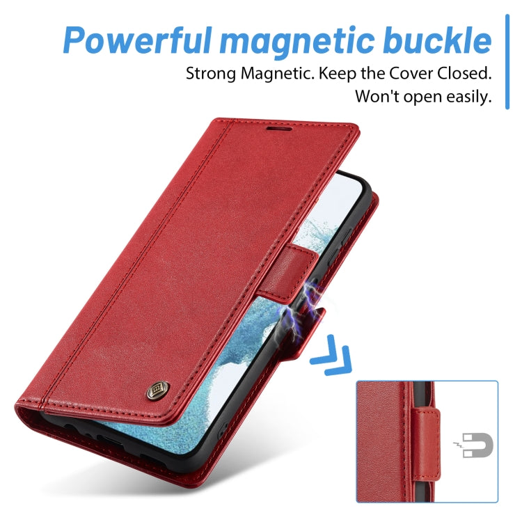 For Samsung Galaxy S24+ LC.IMEEKE Skin-friendly Card Slots Leather Phone Case(Red) - Galaxy S24+ 5G Cases by LC.IMEEKE | Online Shopping South Africa | PMC Jewellery | Buy Now Pay Later Mobicred