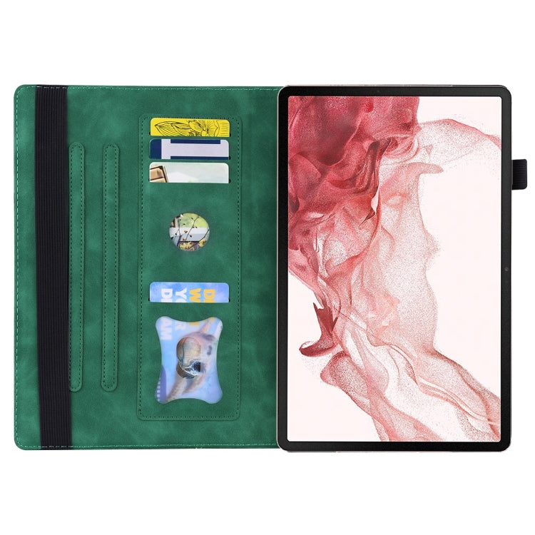 For Samsung Galaxy Tab S11 /  S10 /S9 Splicing Shockproof Smart Leather Tablet Case(Green) - free shipping - PMC Jewellery - Order now!