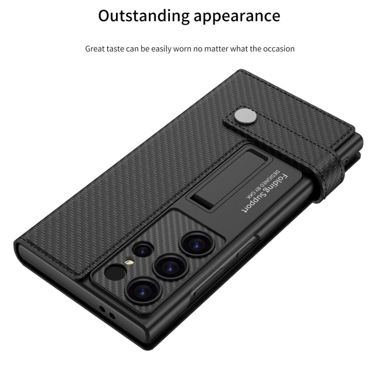 For Samsung Galaxy S24 Ultra 5G GKK Flip Wallet Leather Phone Case, Without Pen(Carbon Fiber Texture) - Galaxy S24 Ultra 5G Cases by GKK | Online Shopping South Africa | PMC Jewellery | Buy Now Pay Later Mobicred