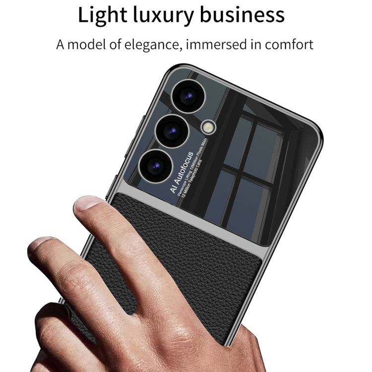 For Samsung Galaxy S24 5G GKK Plating TPU + Leather Full Coverage Phone Case(Black) - free shipping - PMC Jewellery - Order now!