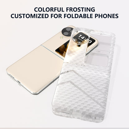 For OPPO Find N3 Flip Wave Pattern Transparent Frosted Phone Case - Find N3 Flip Cases by PMC Jewellery | Online Shopping South Africa | PMC Jewellery | Buy Now Pay Later Mobicred