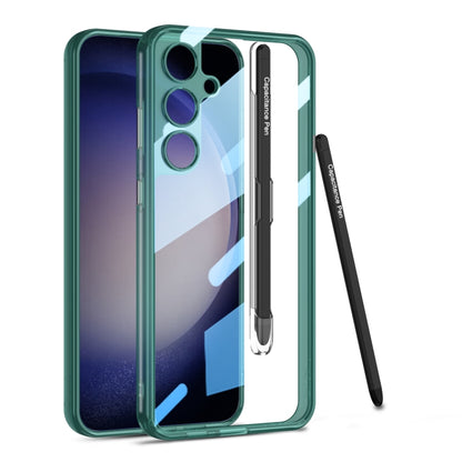 For Samsung Galaxy S24 5G GKK Space Frame Transparent PC + TPU Phone Case with Pen(Transparent Green) - Galaxy S24 5G Cases by GKK | Online Shopping South Africa | PMC Jewellery | Buy Now Pay Later Mobicred