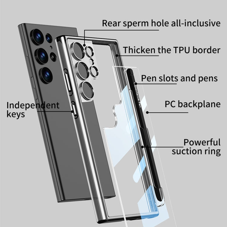 For Samsung Galaxy S24 Ultra 5G GKK Space Frame Transparent PC + TPU Phone Case with Pen(Transparent) - Galaxy S24 Ultra 5G Cases by GKK | Online Shopping South Africa | PMC Jewellery | Buy Now Pay Later Mobicred