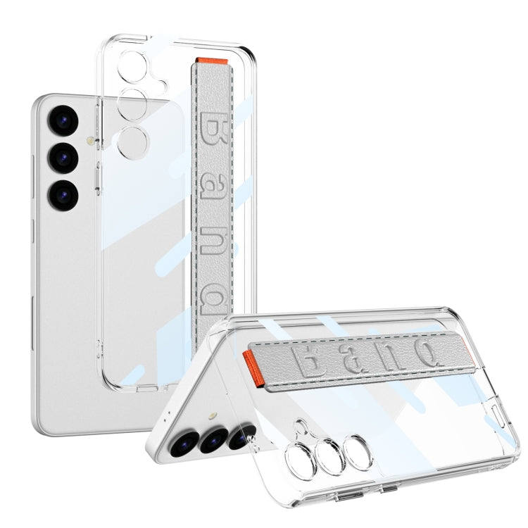 For Samsung Galaxy S24 5G GKK Space Frame Transparent PC + TPU Phone Case with Wrist Strap(White) - Galaxy S24 5G Cases by GKK | Online Shopping South Africa | PMC Jewellery | Buy Now Pay Later Mobicred