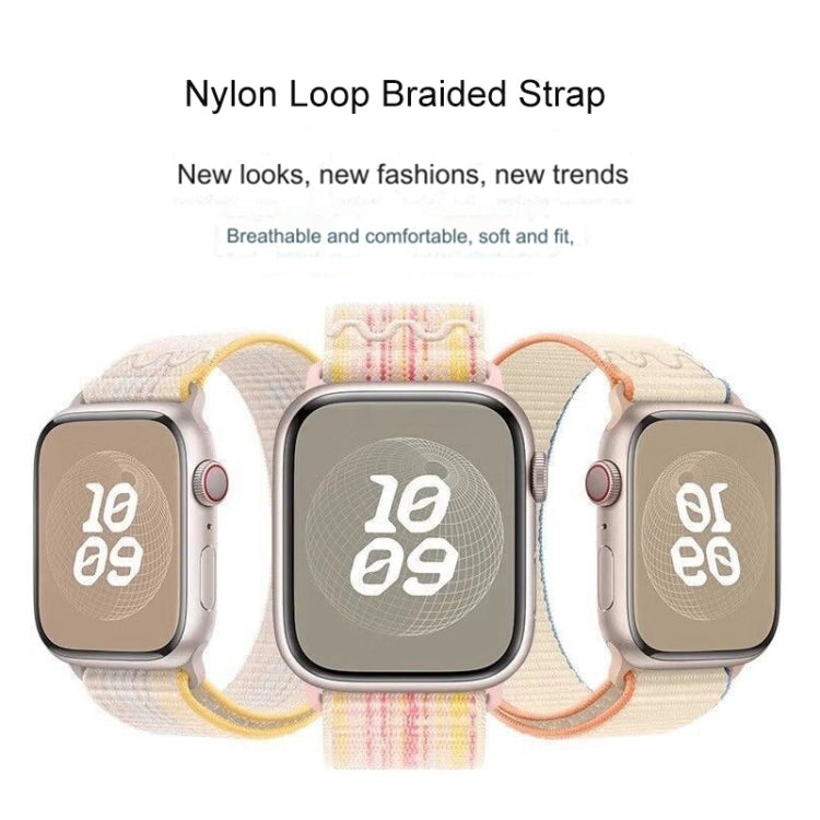 For Apple Watch Series 10 42mm / 9 41mm Loop Nylon Watch Band(Colorful Starlight) - free shipping - PMC TechLife - Order now!