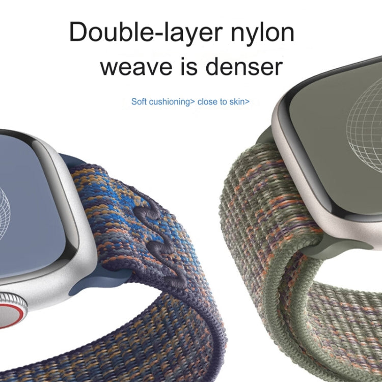 For Apple Watch Series 10 42mm / 9 41mm Loop Nylon Watch Band(Colorful Starlight) - free shipping - PMC TechLife - Order now!
