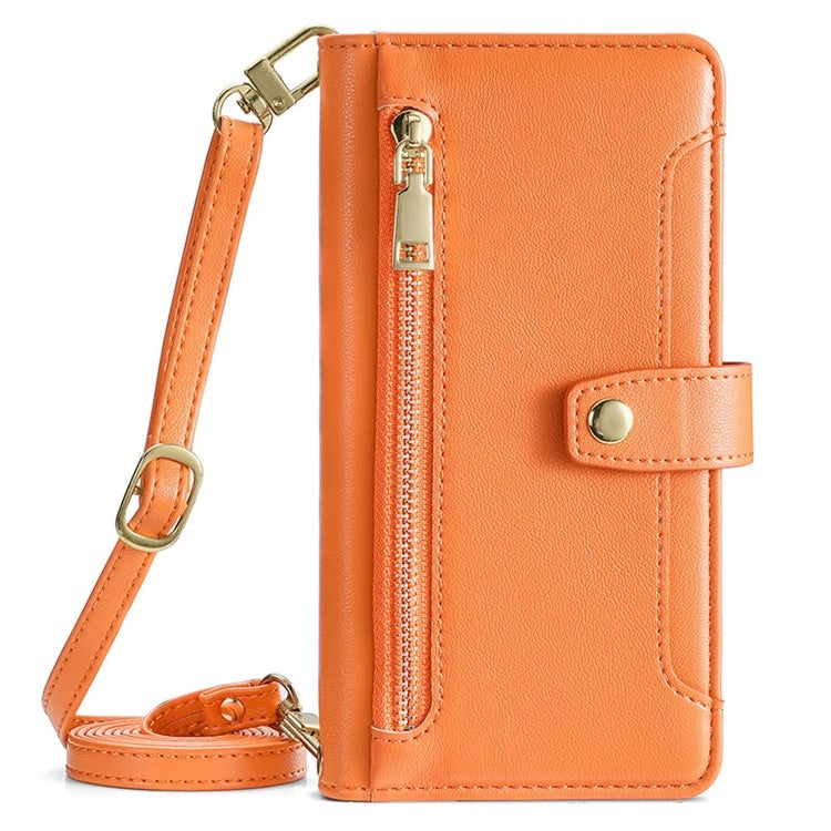 For itel A50 4G Sheep Texture Cross-body Zipper Wallet Leather Phone Case(Orange) - free shipping - PMC TechLife - Order now!
