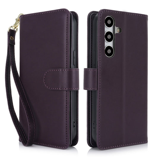 For Samsung Galaxy S24+ / S25+ 5G Multi-Card Wallet RFID Leather Phone Case(Dark Purple) - Galaxy S24+ 5G Cases by PMC Jewellery | Online Shopping South Africa | PMC Jewellery | Buy Now Pay Later Mobicred