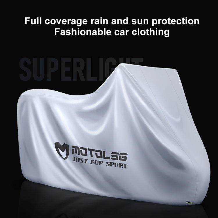 MOTOLSG Motorcycle Waterproof Sunproof Dustproof Thickening Cover, Size:L(Silver Black) - free shipping - PMC TechLife - Order now!