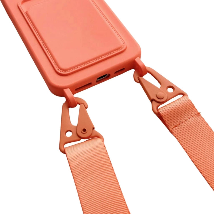 For iPhone 16 Plus Card Slot Liquid Silicone Phone Case with Lanyard(Yellow) - iPhone 16 Plus Cases by PMC TechLife | Online Shopping South Africa | PMC TechLife | Buy Now Pay Later Mobicred