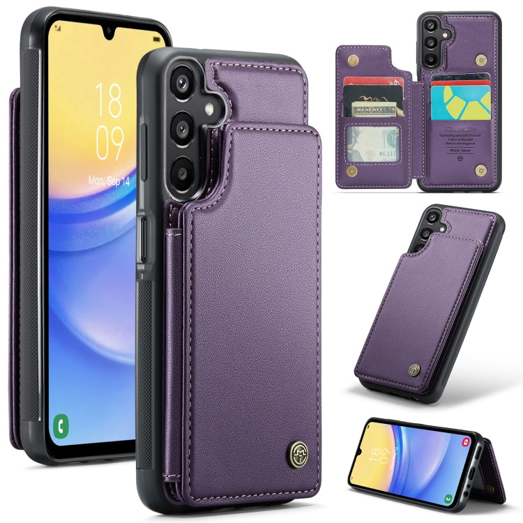 For Samsung Galaxy A15 CaseMe C22 Litchi Texture RFID Anti-theft Leather Phone Case(Purple) - Galaxy Phone Cases by CaseMe | Online Shopping South Africa | PMC Jewellery | Buy Now Pay Later Mobicred