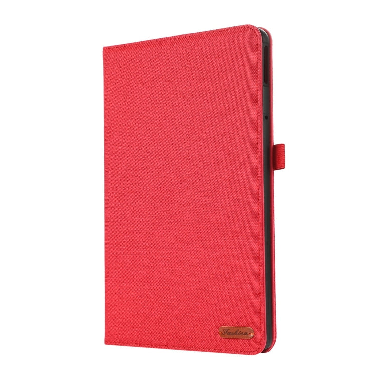 For Lenovo Tab M11 / Xiaoxin Pad 11 2024 Fabric Texture Horizontal Flip Leather Tablet Case(Red) - Lenovo by PMC Jewellery | Online Shopping South Africa | PMC Jewellery | Buy Now Pay Later Mobicred