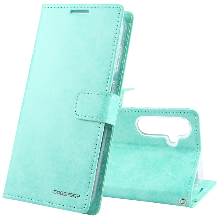 For Samsung Galaxy S24 5G GOOSPERY BLUE MOON Crazy Horse Texture Leather Phone Case(Mint Green) - Galaxy S24 5G Cases by GOOSPERY | Online Shopping South Africa | PMC Jewellery | Buy Now Pay Later Mobicred