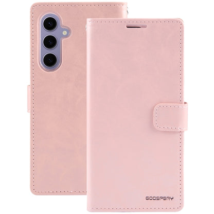 For Samsung Galaxy S24 5G GOOSPERY BLUE MOON Crazy Horse Texture Leather Phone Case(Rose Gold) - Galaxy S24 5G Cases by GOOSPERY | Online Shopping South Africa | PMC Jewellery | Buy Now Pay Later Mobicred