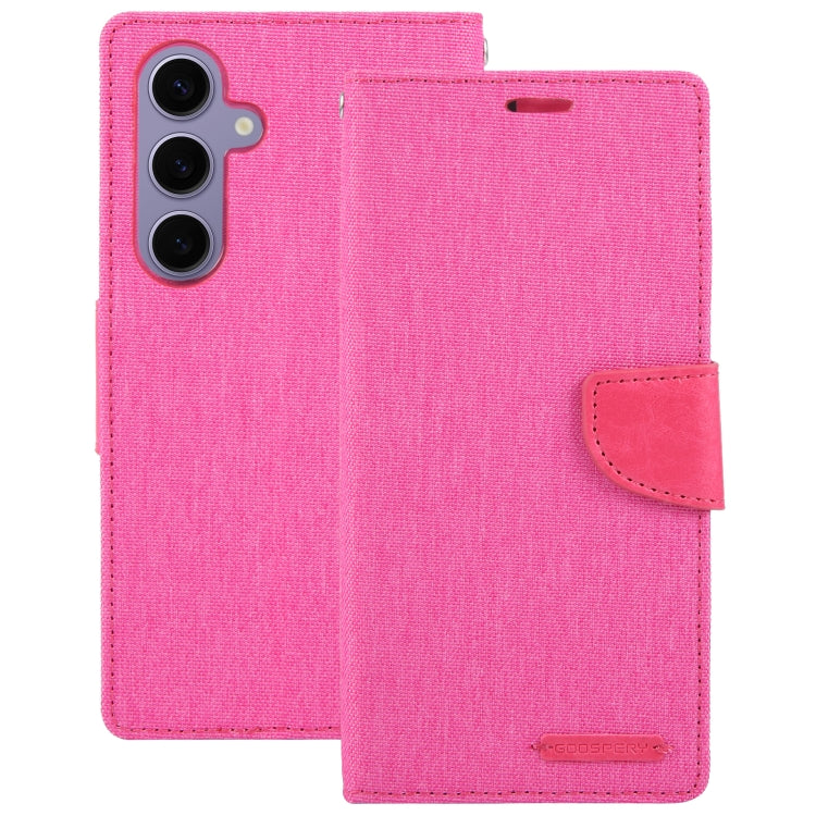 For Samsung Galaxy S24+ 5G GOOSPERY CANVAS DIARY Fabric Texture Flip Leather Phone Case(Rose Red) - Galaxy S24+ 5G Cases by GOOSPERY | Online Shopping South Africa | PMC Jewellery | Buy Now Pay Later Mobicred