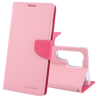 For Samsung Galaxy S24 Ultra 5G GOOSPERY FANCY DIARY Cross Texture Leather Phone Case(Pink) - Galaxy S24 Ultra 5G Cases by GOOSPERY | Online Shopping South Africa | PMC Jewellery | Buy Now Pay Later Mobicred