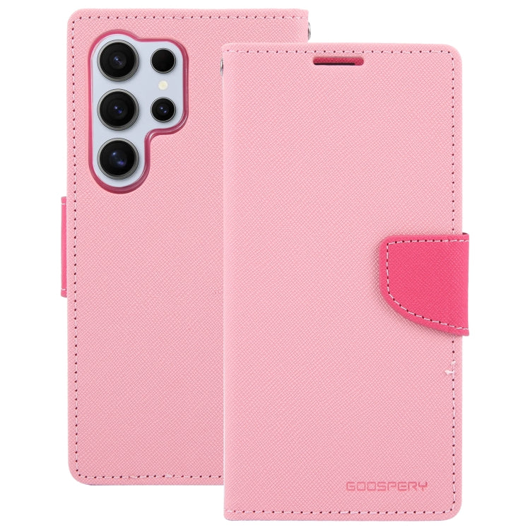 For Samsung Galaxy S24 Ultra 5G GOOSPERY FANCY DIARY Cross Texture Leather Phone Case(Pink) - Galaxy S24 Ultra 5G Cases by GOOSPERY | Online Shopping South Africa | PMC Jewellery | Buy Now Pay Later Mobicred