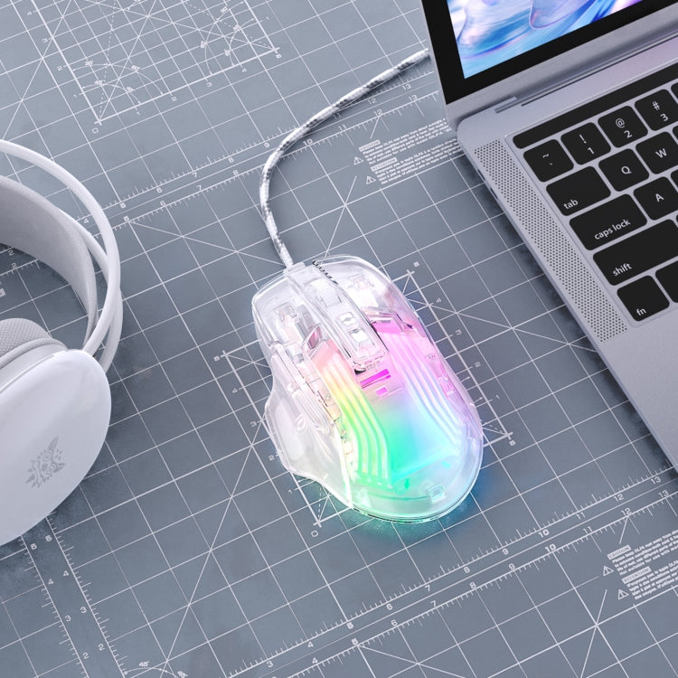 ONIKUMA CW923 RGB Lighting Wired Mouse(Transparent) - Wired Mice by ONIKUMA | Online Shopping South Africa | PMC Jewellery | Buy Now Pay Later Mobicred