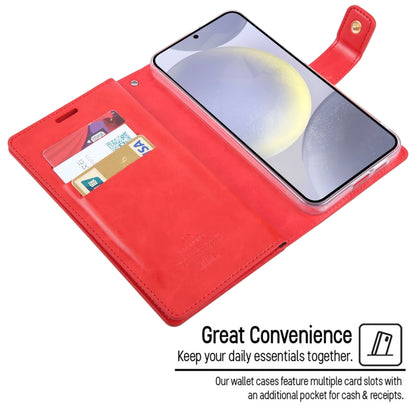 For Samsung Galaxy S24+ 5G GOOSPERY MANSOOR DIARY 9 Card Slots Leather Phone Case(Rose Red) - Galaxy S24+ 5G Cases by GOOSPERY | Online Shopping South Africa | PMC Jewellery | Buy Now Pay Later Mobicred