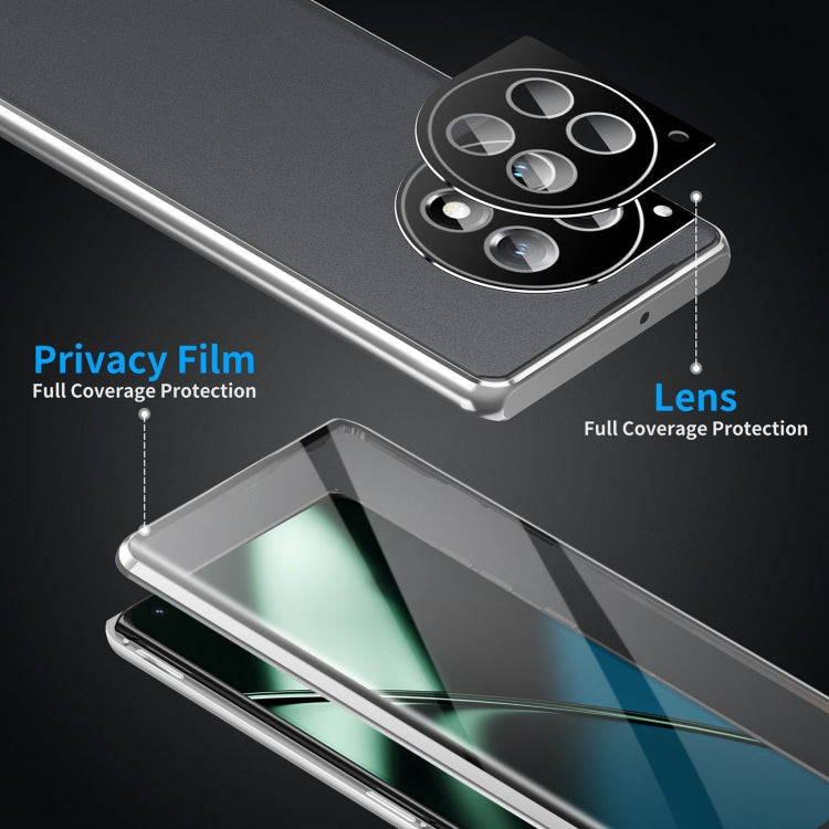 For OnePlus 12 Magnetic HD Tempered Glass Phone Case(Silver) - OnePlus Cases by PMC TechLife | Online Shopping South Africa | PMC TechLife | Buy Now Pay Later Mobicred