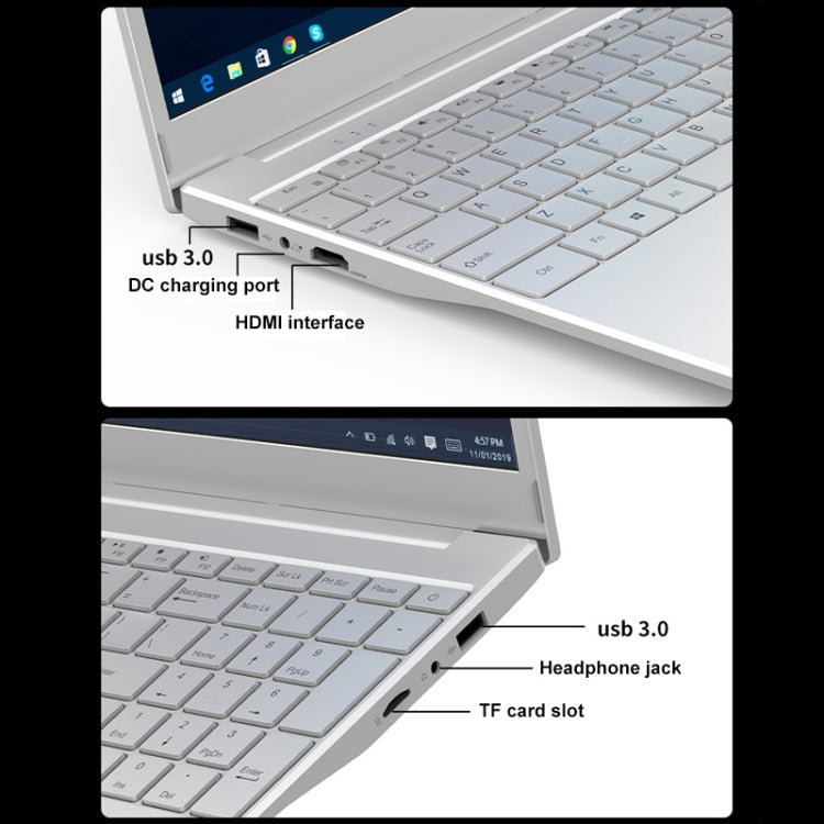 V8 15.6 inch Ultrathin Laptop, 16GB+1TB, Windows 10 Intel Processor N95 Quad Core(Silver) - Others by PMC Jewellery | Online Shopping South Africa | PMC Jewellery