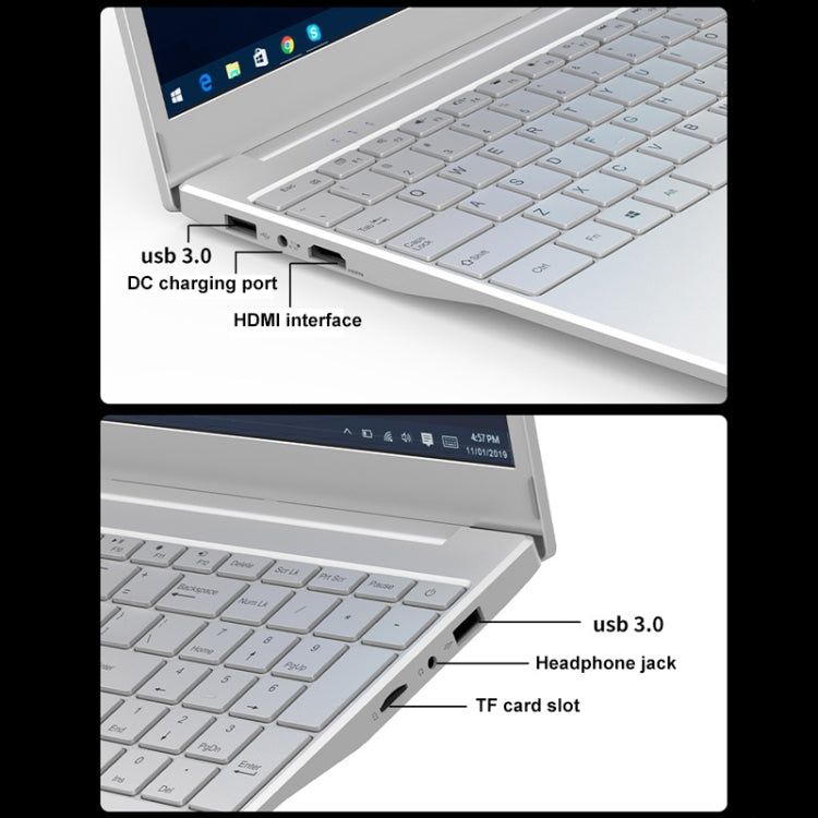 V8 15.6 inch Ultrathin Laptop, 16GB+2TB, Windows 10 Intel Jasper Lake N5095 Quad Core(Silver) - Others by PMC Jewellery | Online Shopping South Africa | PMC Jewellery