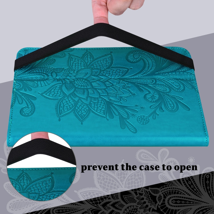 For Lenovo Tab M11 / Xiaoxin Pad 11 2024 Lace Flower Embossing Pattern Leather Tablet Case(Blue) - Lenovo by PMC Jewellery | Online Shopping South Africa | PMC Jewellery | Buy Now Pay Later Mobicred